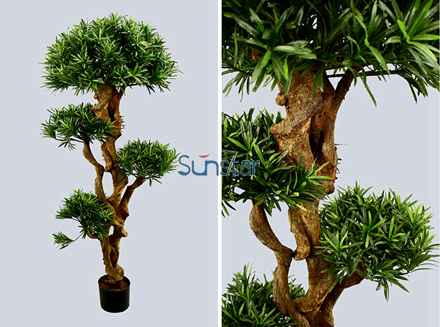  Artificial Plants Tree 150cm Podocarpus Tree Potted W/7056lvs--green